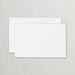 Crane Pearl White Correspondence Card Silver Border